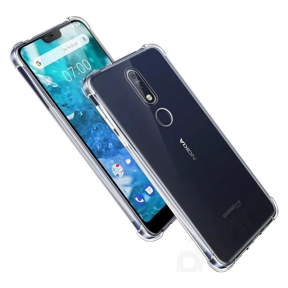 König Design Nokia 7.1 / X7 durchsichtige Handy Hülle Schutz Case Cover Bumper Transparent