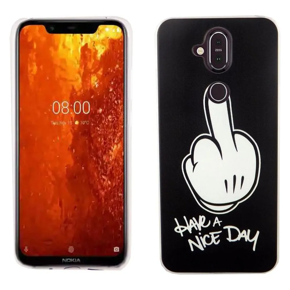 König Design Nokia 8.1 / Nokia X7 Handyhülle Schutzcase Cover Bumper Schale Have a nice day