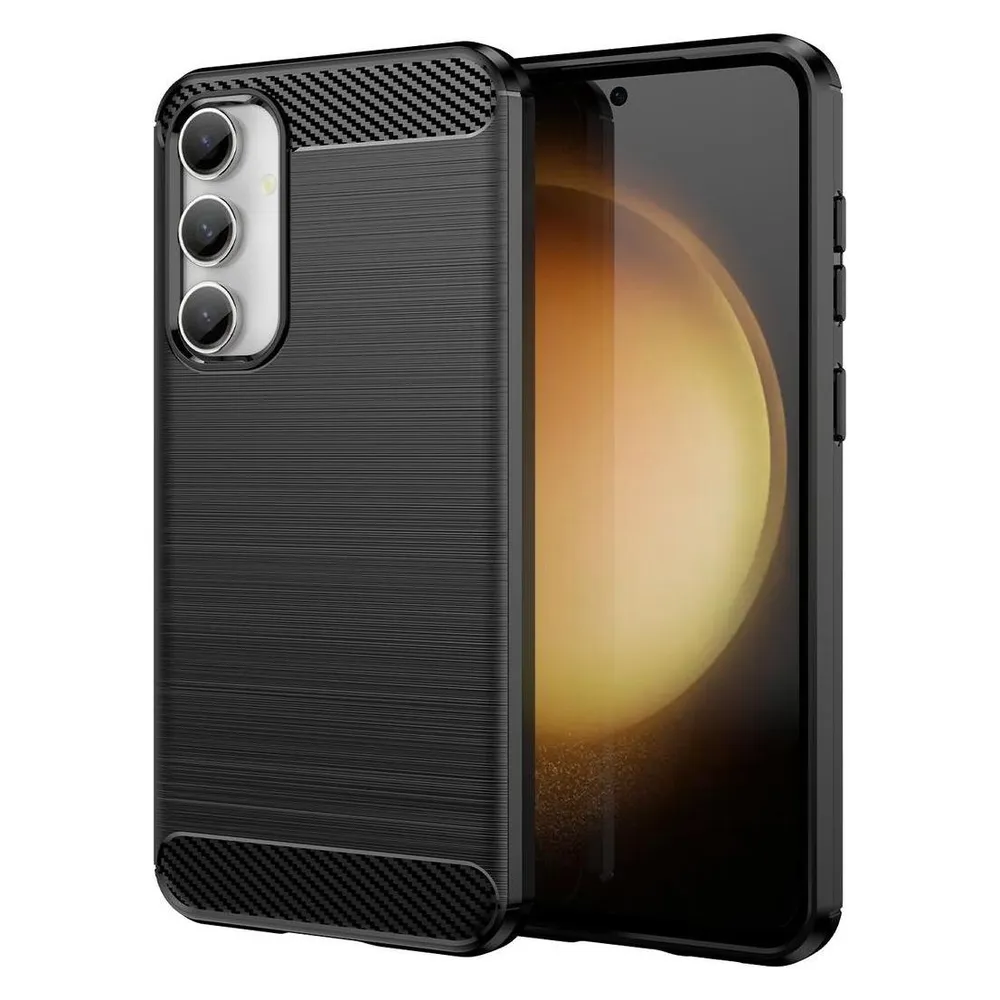 König Design Schutz Handy Hülle für Samsung Galaxy S23 FE Carbon Case Cover Bumper Etuis TPU (Samsung Galaxy S23 FE)