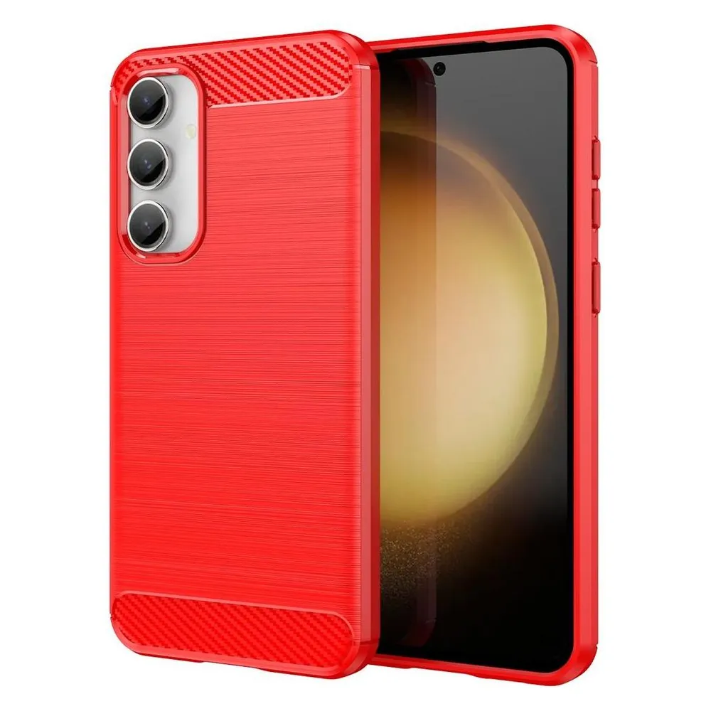 König Design Schutz Handy Hülle für Samsung Galaxy S23 FE Carbon Case Cover Bumper Etuis TPU (Samsung Galaxy S23 FE)