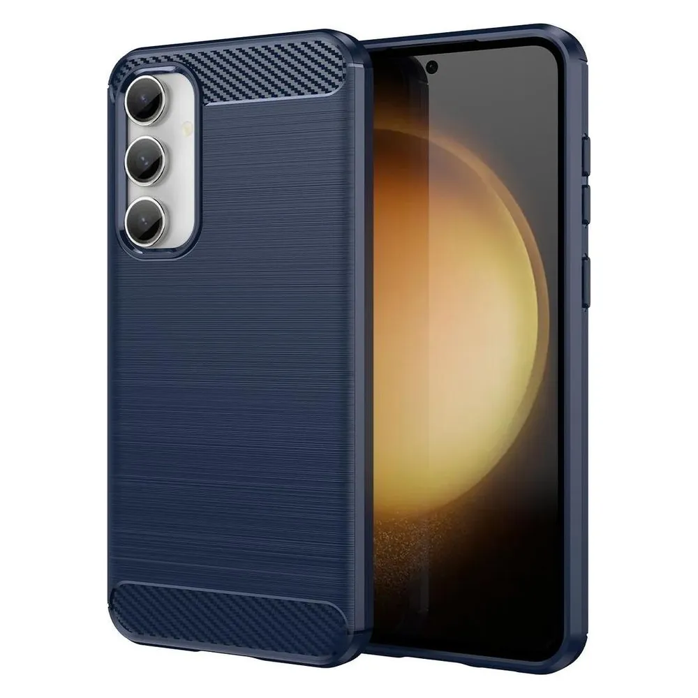 König Design Schutz Handy Hülle für Samsung Galaxy S23 FE Carbon Case Cover Bumper Etuis TPU (Samsung Galaxy S23 FE)