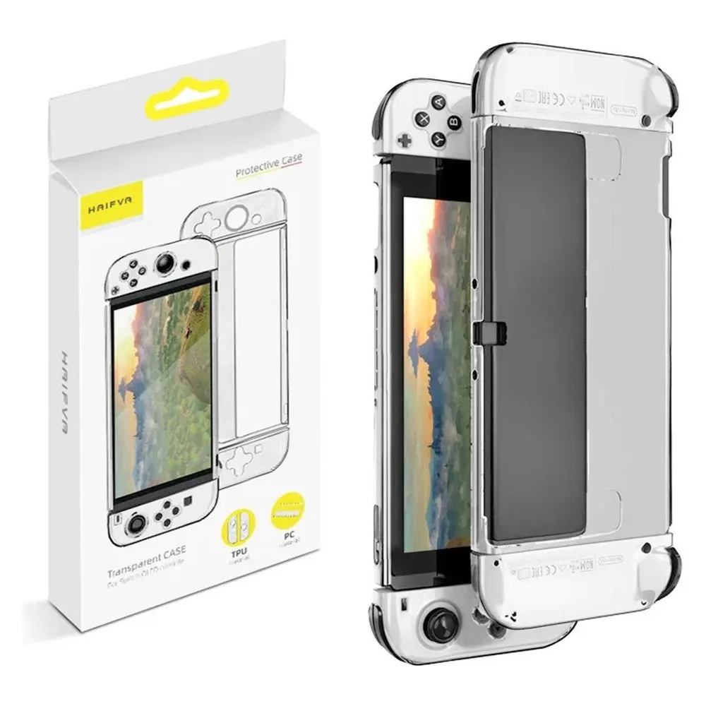 König Design Schutz Hülle für Nintendo Switch OLED Case Cover 360 Grad Etuis Transparent Neu