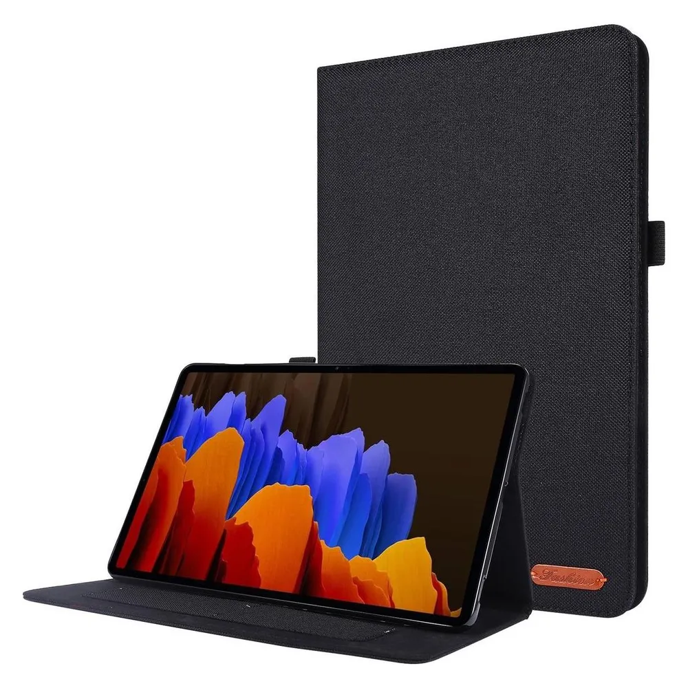 König Design Schutz Tablet Hülle für Samsung Galaxy Tab S7 FE Case Cover Tasche Etuis Schwarz
