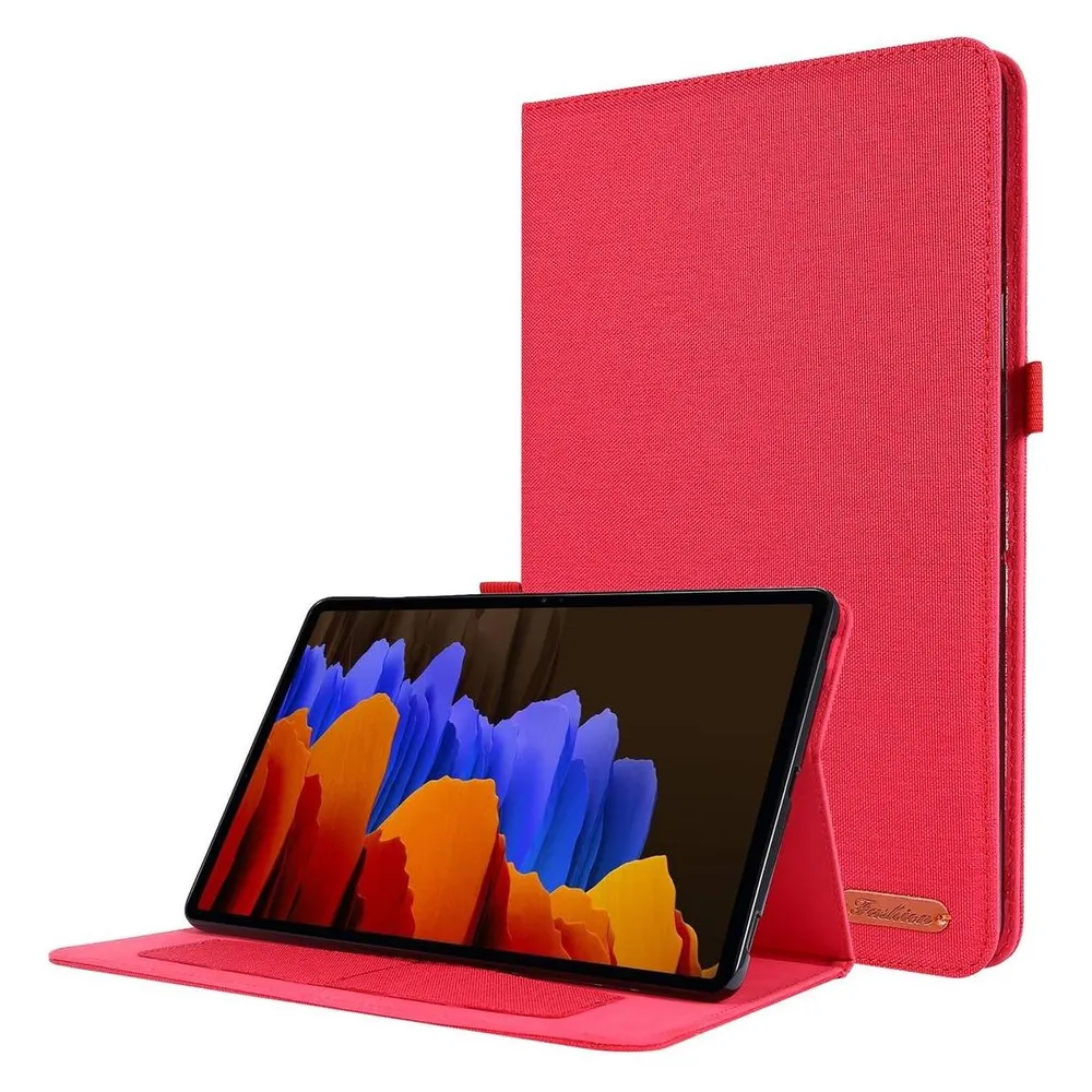 König Design Schutz Tablet Hülle für Samsung Galaxy Tab S7 FE Case Cover Tasche Etuis Rot Neu