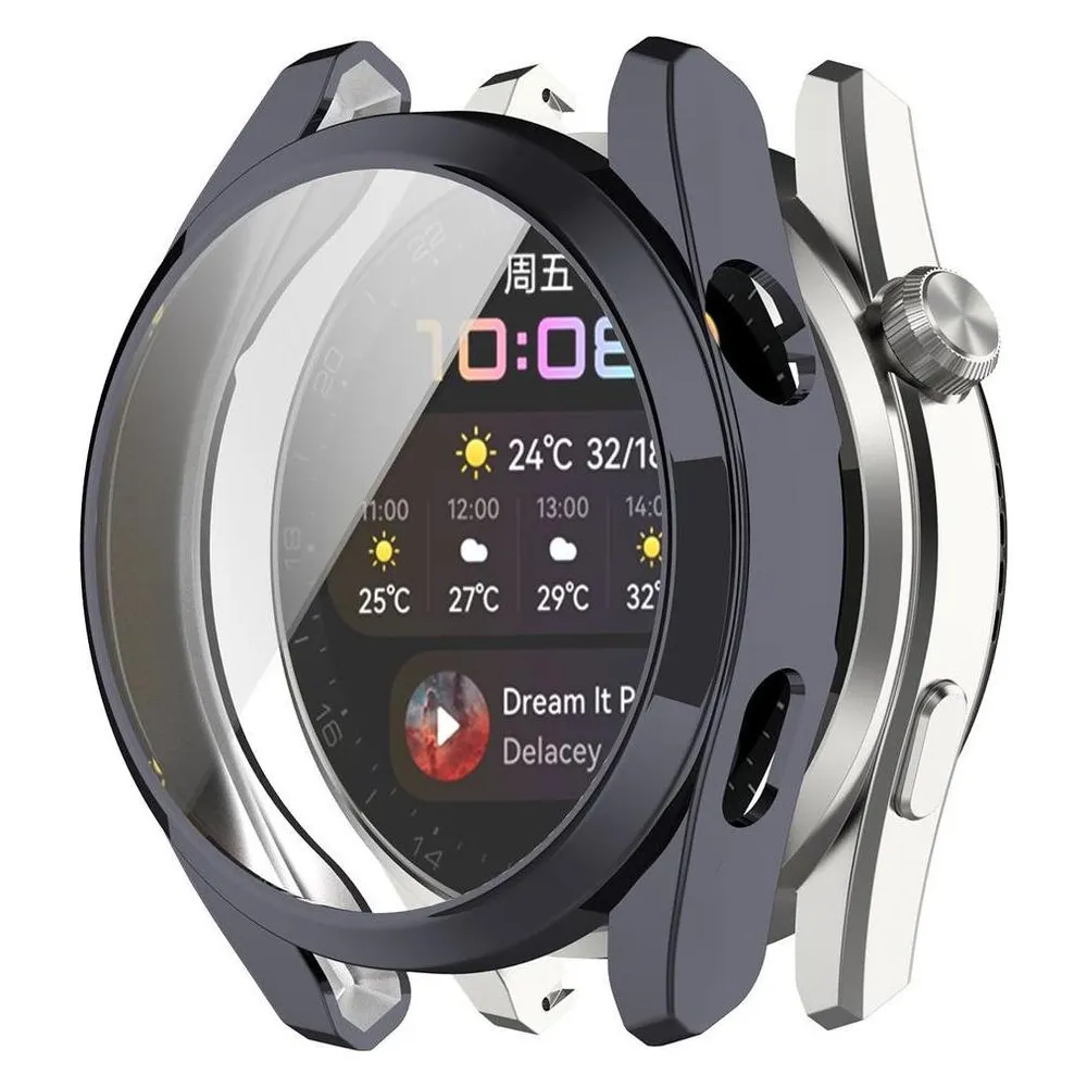 König Design Schutz Tasche Hülle für Huawei Watch3 Pro Case Cover Bumper Etuis Schale Tasche