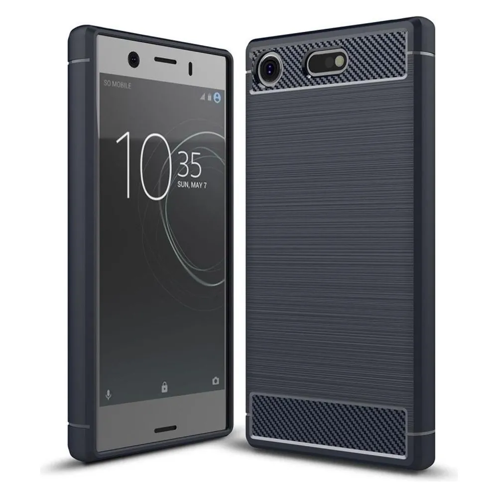 König Design Sony Xperia XZ1 Mini Hülle Case Handy Cover Schutz Tasche Schutzhülle Etuis Blau