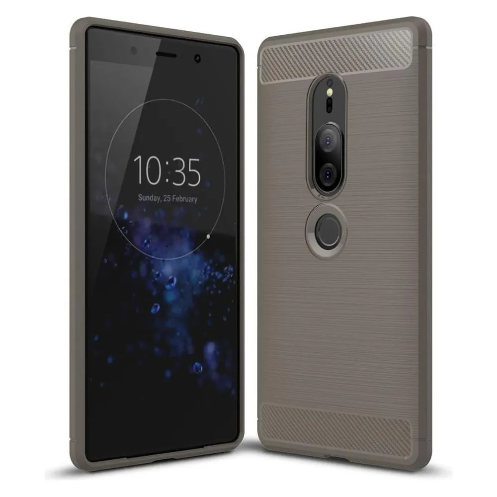 König Design Sony Xperia XZ2 Premium Hülle Case Handy Cover Schutz Tasche Schutzhülle Grau