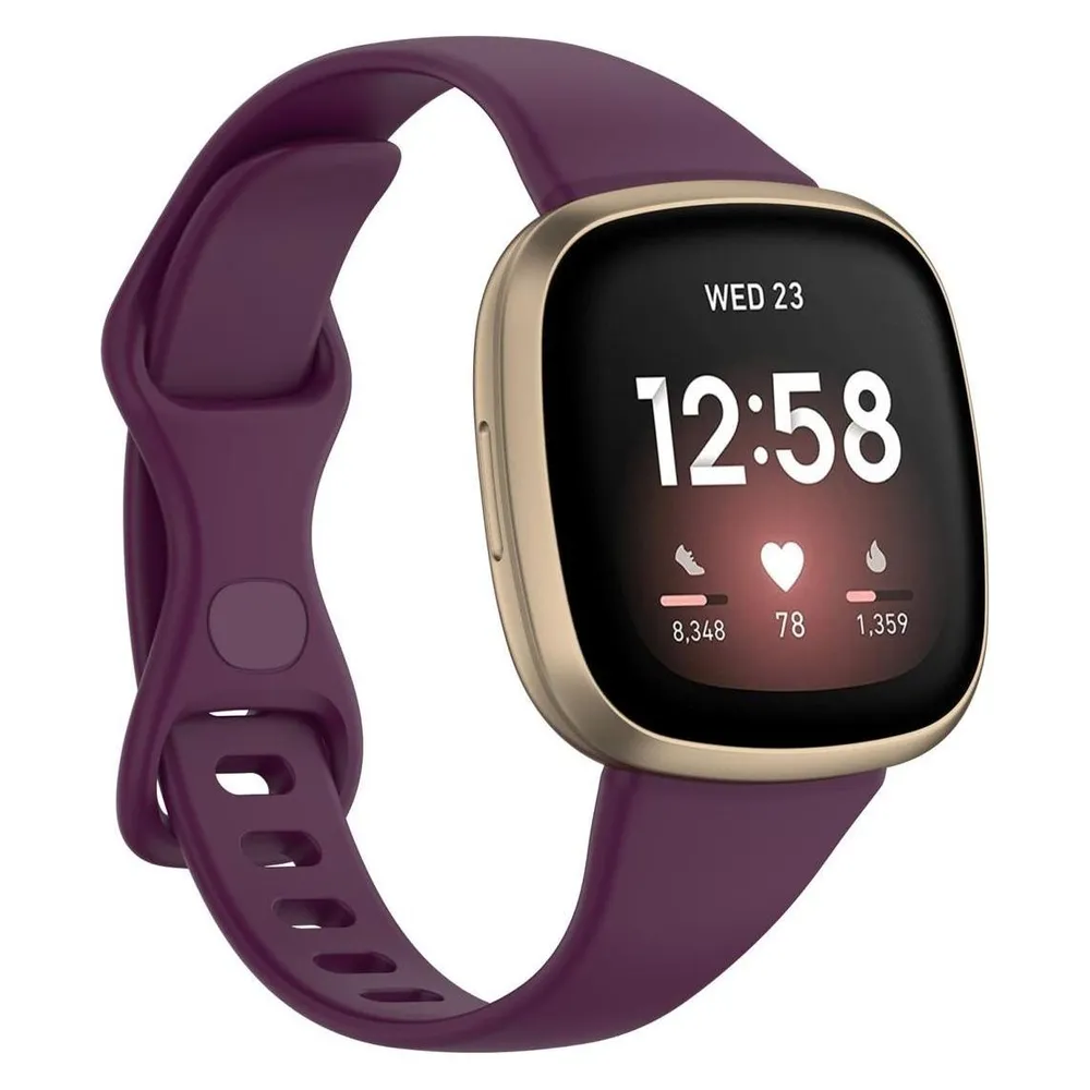 König Design Sport Ersatz Armband für Fitbit Versa 3 Silikon Band Loop Uhrenarmband Large Neu (Silikon)