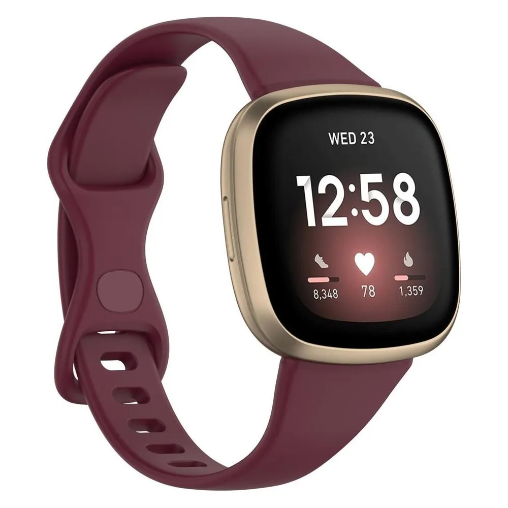 König Design Sport Ersatz Armband für Fitbit Versa 3 Silikon Band Loop Uhrenarmband Large Neu (Silikon)