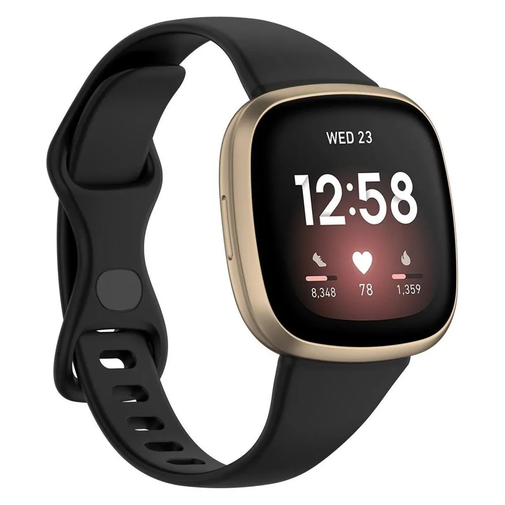 König Design Sport Ersatz Armband für Fitbit Versa 3 Silikon Band Loop Uhrenarmband Small Neu (Silikon)