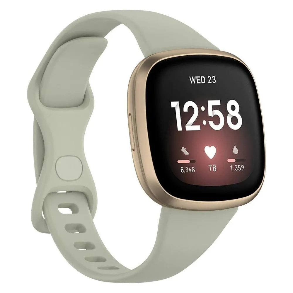 König Design Sport Ersatz Armband für Fitbit Versa 3 Silikon Band Loop Uhrenarmband Large Neu (Silikon)