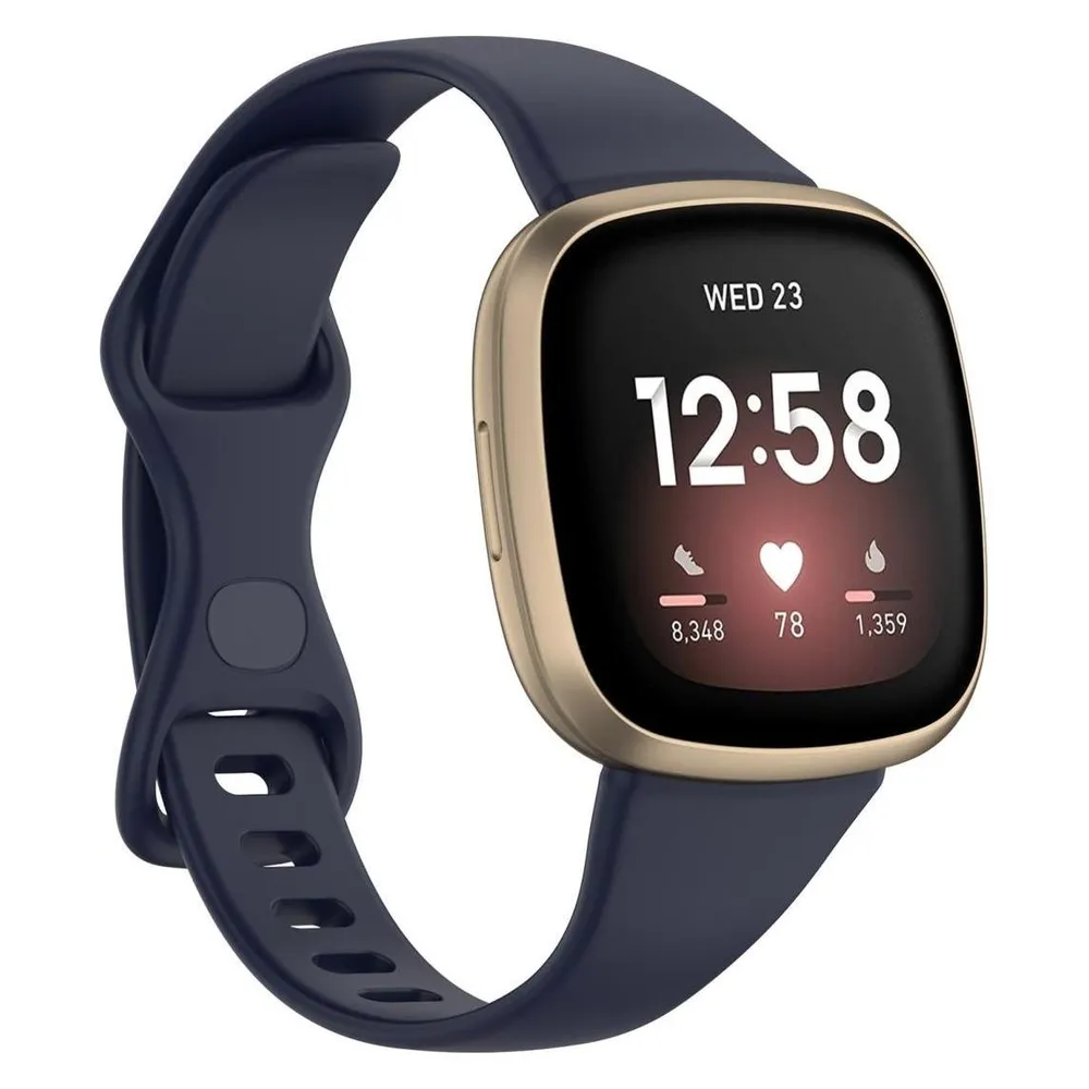 König Design Sport Ersatz Armband für Fitbit Versa 3 Silikon Band Loop Uhrenarmband Small Neu (Silikon)