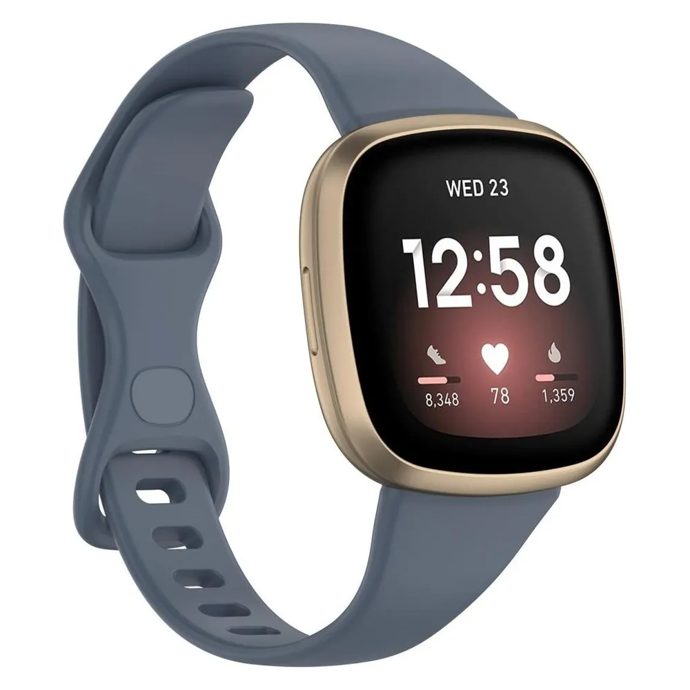 König Design Sport Ersatz Armband für Fitbit Versa 3 Silikon Band Loop Uhrenarmband Large Neu (Silikon)