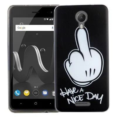 König Design Wiko Jerry 2 Handyhülle Schutzcase Mittelfinger Cover Bumper Schale Etuis Rahmen