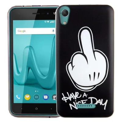 König Design Wiko Lenny 4 Handyhülle Schutzcase Mittelfinger Cover Bumper Schale Etuis Rahmen