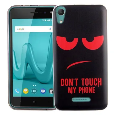 König Design Wiko Lenny 4 Handyhülle Schutzcase Dont Touch My Phone Rot Cover Bumper Schale