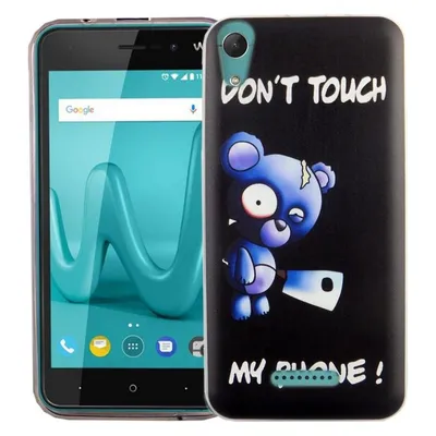 König Design Wiko Lenny 4 Handyhülle Schutzcase Bär mit Beil Cover Bumper Schale Etuis Rahmen