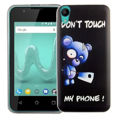 König Design Wiko Sunny 2 Handyhülle Schutzcase Bär mit Beil Cover Bumper Schale Etuis Rahmen