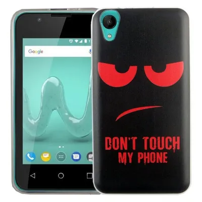 König Design Wiko Sunny 2 Handyhülle Schutzcase Dont Touch My Phone Rot Cover Bumper Schale