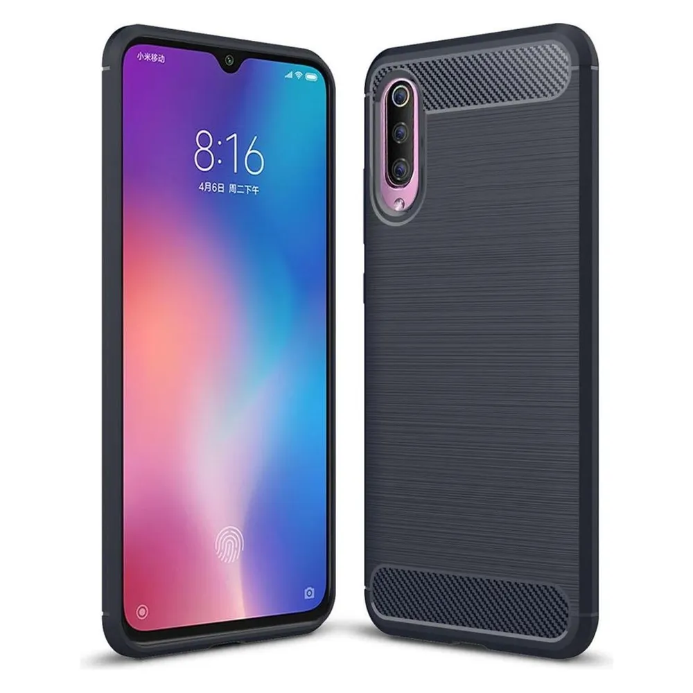 König Design Xiaomi Mi 9 Hülle Case Handy Cover Schutz Tasche Schutzhülle Bumper Schale Blau (Xiaomi Mi 9)