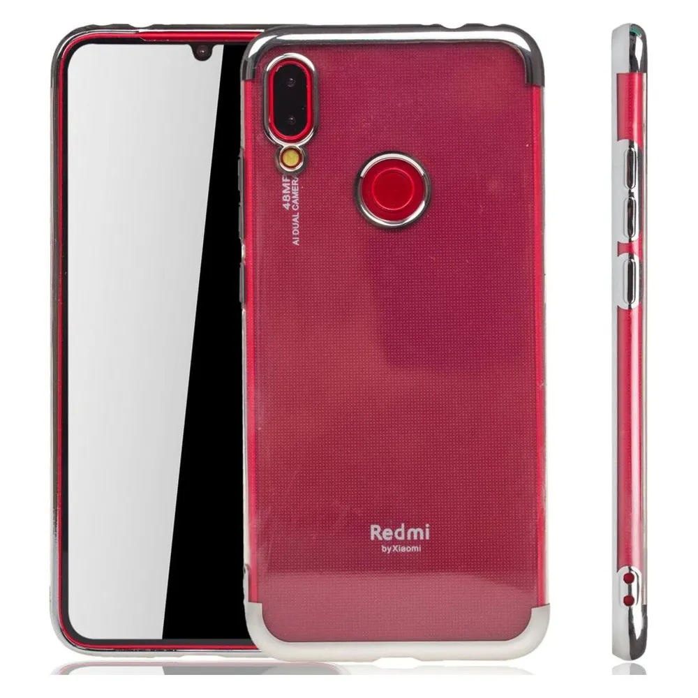 König Design Xiaomi Redmi Note 7 Pro Hülle Case Handy Cover Schutz Tasche Schutzhülle Silber