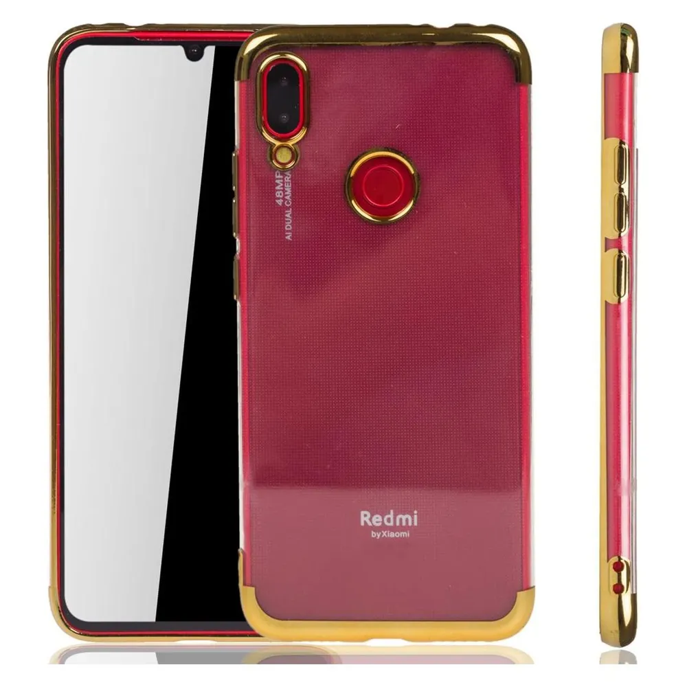 König Design Xiaomi Redmi Note 7 Hülle Case Handy Cover Schutz Tasche Schutzhülle Bumper Gold (Xiaomi Redmi Note 7, Xiaomi Redmi Note 7 Pro)