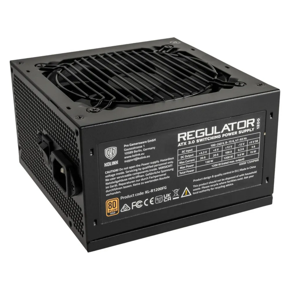 Kolink Regulator 80 PLUS Gold Netzteil, ATX 3.0, PCIe 5.0, modular - 1200 Watt
