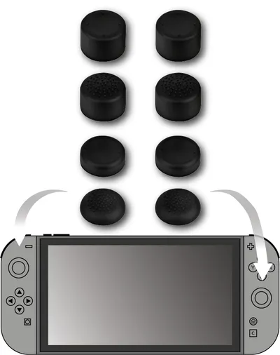 Analogstick-Griff Konix 61889000079 Schwarz Nintendo Switch 2 Ergonomisch 8 Stück