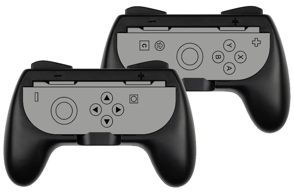Controller Grip Konix 61889000081 Schwarz Grau Ergonomisch Nintendo Switch 2 2er-Pack