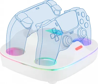 Ladestation Konix 61889000107 PlayStation 5 Weiß RGB LED DualSense PS Portal