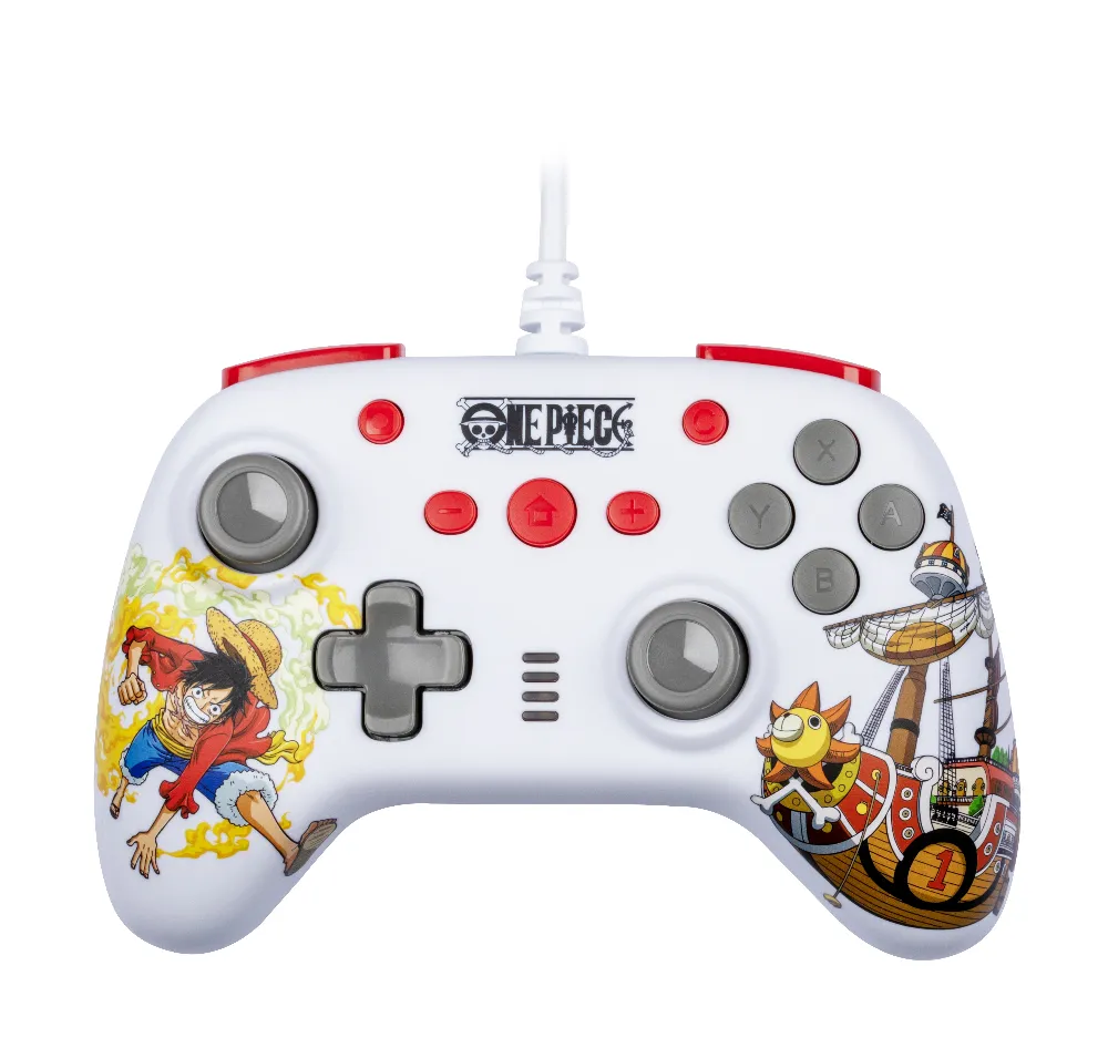 Kabelgebundener Gamepad Konix One Piece für Nintendo Switch und PC - Weiß