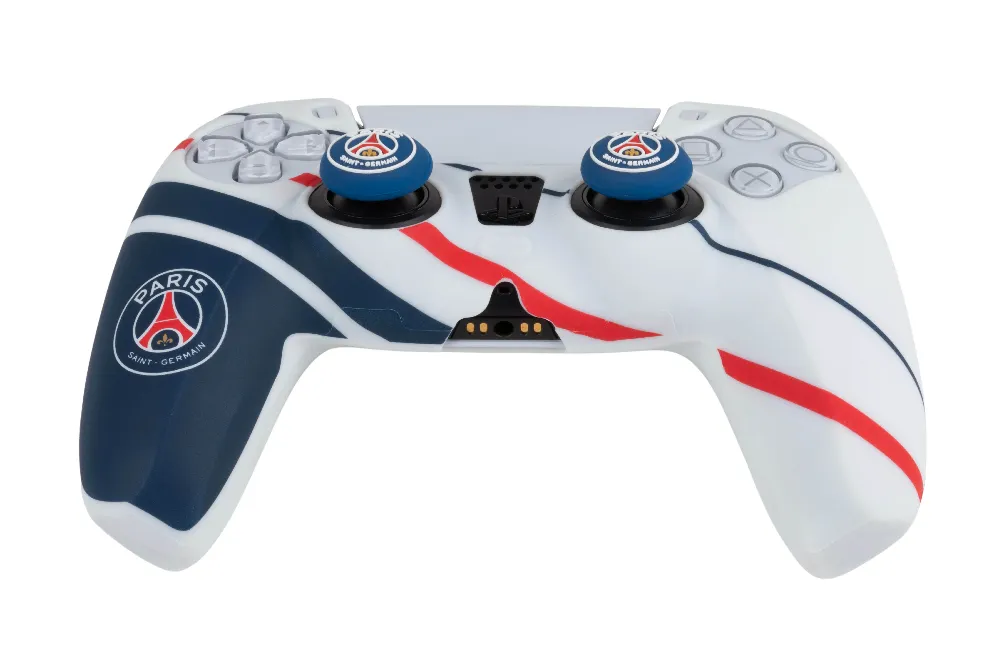 Schutzhülle Konix PSG Silikon für DualSense PS5 Controller Rutschfest Blau/Weiß/Rot
