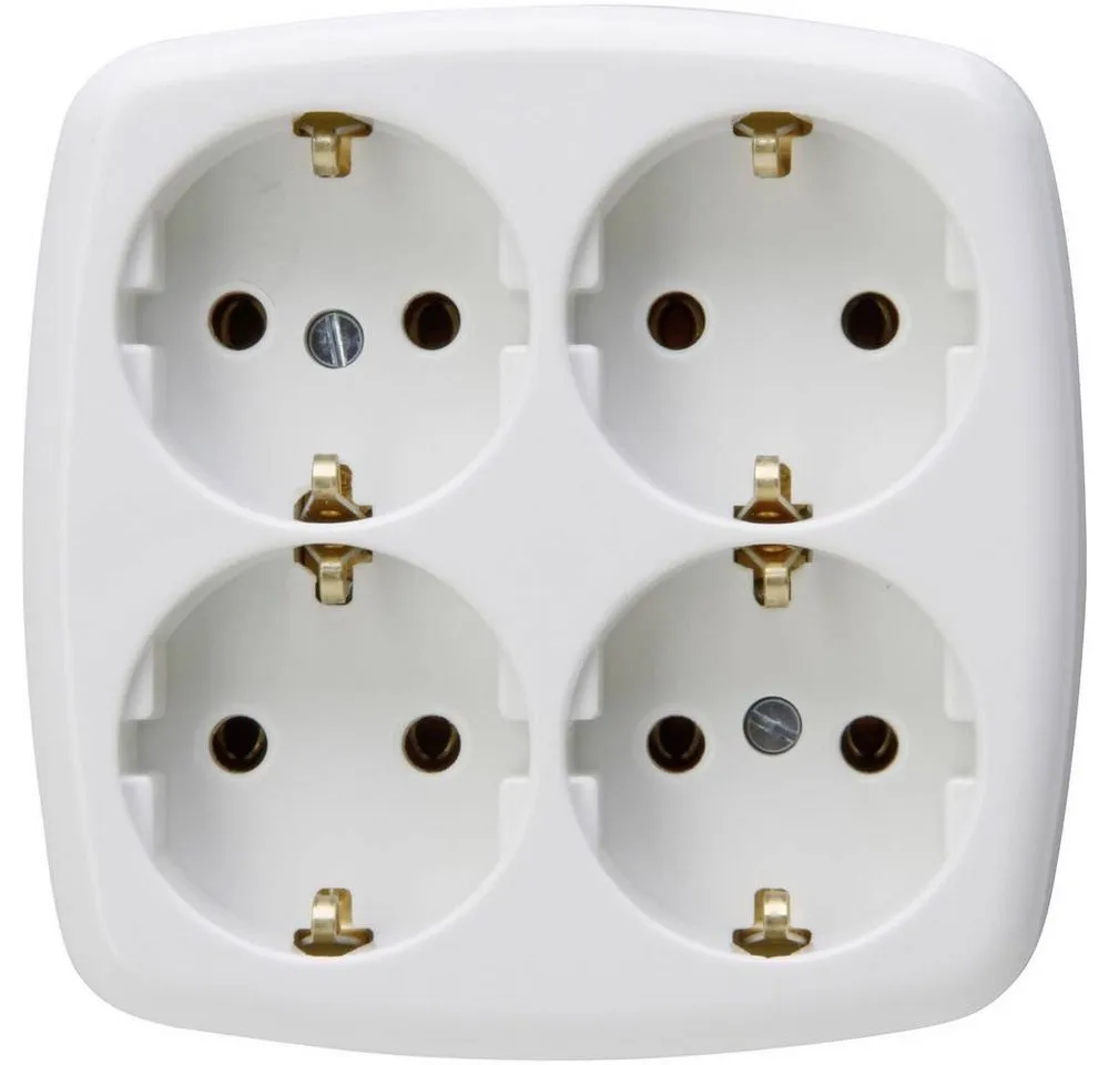 Kopp 4-fach Schutzkontakt-Steckdosenleiste Arktis 121001009 Steckdosenleiste, ohne Kabel