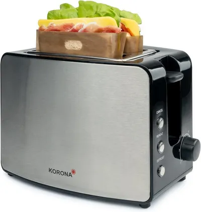 KORONA Toaster Doppelschlitztoaster 21250 2-Scheiben-Toaster, 2 Schlitze, für 2 Scheiben, 850 W