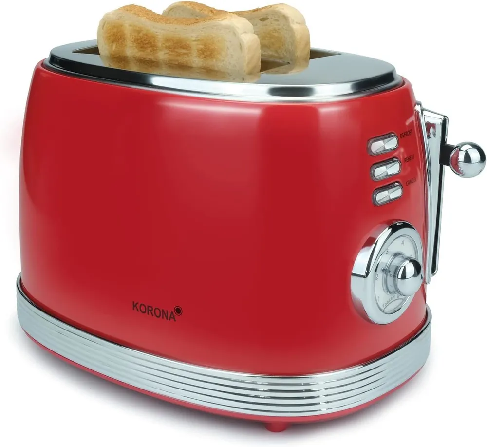 KORONA Toaster Retro Doppelschlitztoaster 21668, für 2 Scheiben, 850 W