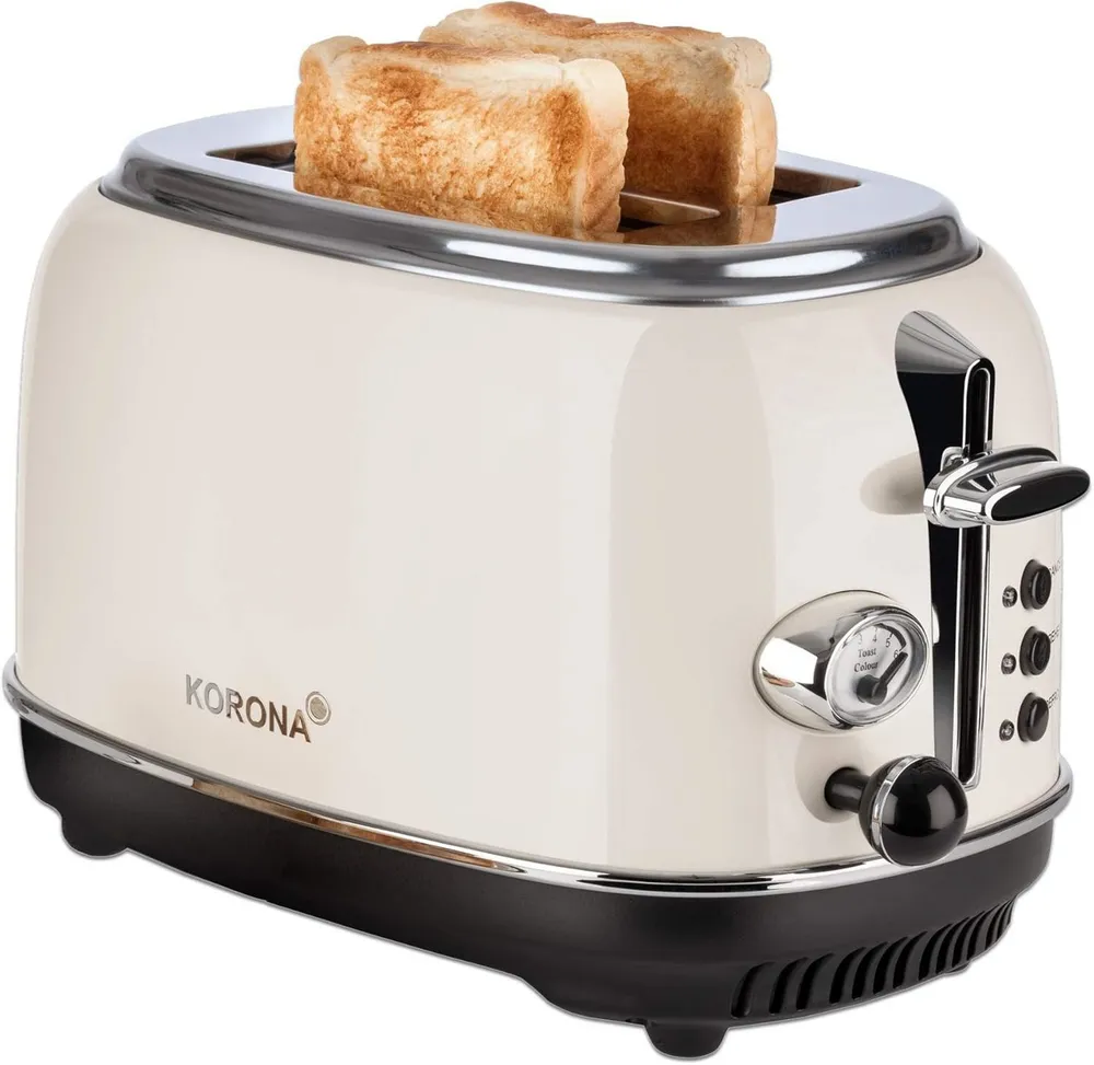 KORONA Toaster Retro Doppelschlitztoaster 21666, für 2 Scheiben, 815 W