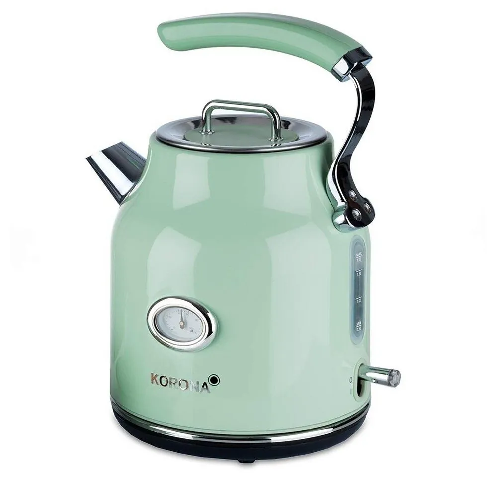 KORONA Wasserkocher Retro Wasserkocher 20665, 1.7 l, Vintage Design, Retro Optik, Pfeifkessel Optik