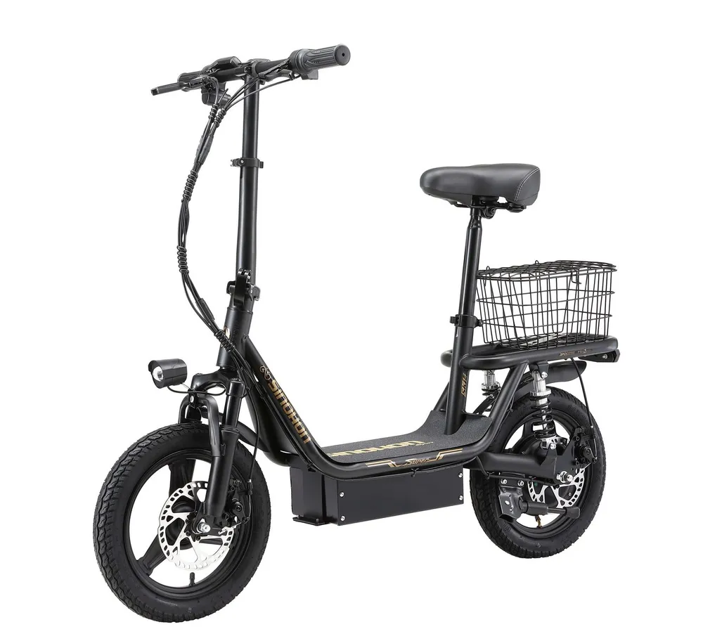 kowdom E-Bike S-Pedelec E-Bike 36V 500W 14 Zoll 32km/h 60km Reichweite Discbremse, Heckmotor, 468 Wh, (Einzelartikel, Einzelartikel), Fronttasche, Heckblinker, Schlüsselschalter am Akku