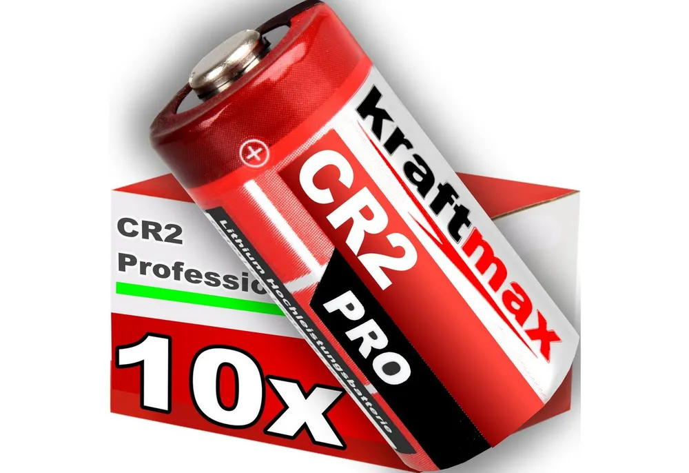 kraftmax 10er Pack CR2 Lithium Hochleistungs- Batterie, CR2 (3,0 V V, 1 St), Hohe Energiedichte, lange Haltbarkeit