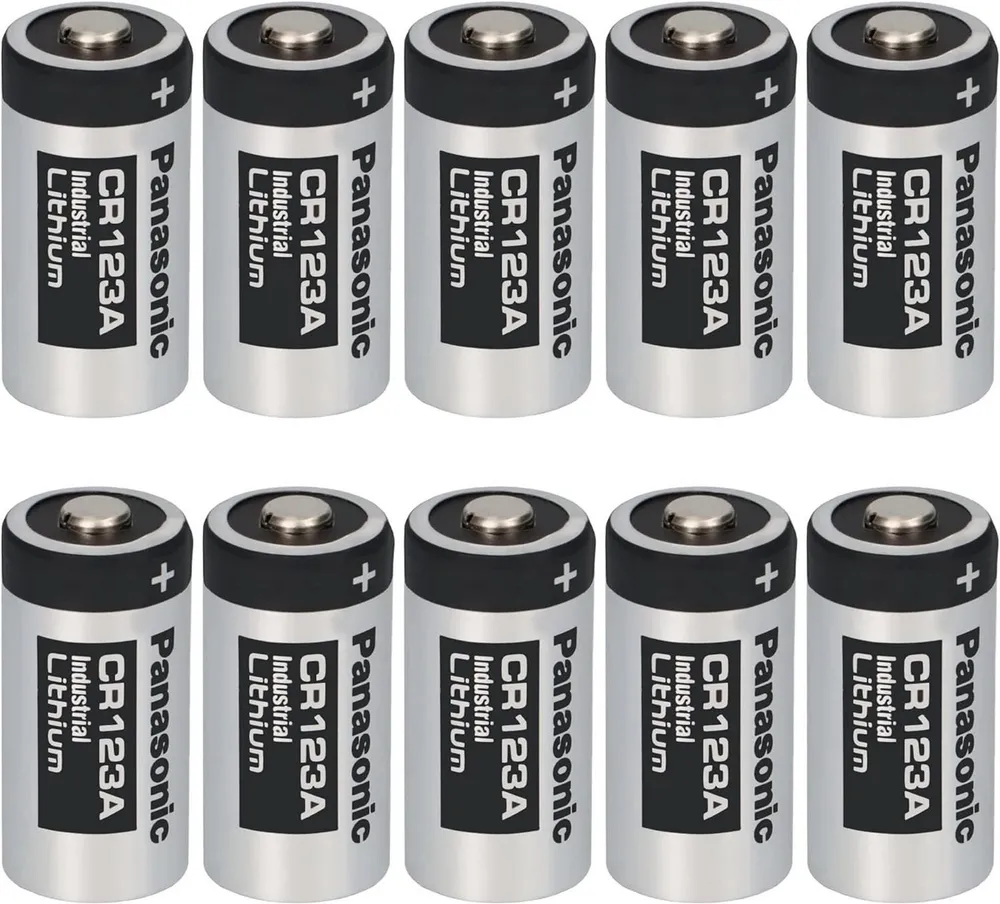 kraftmax 10er Pack Panasonic CR123 / CR123A 3V Industrial Lithium Batterie Batterie, (1 St)