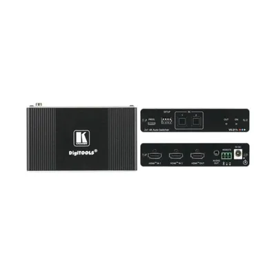 Videocommutator Kramer VS-211X HDMI 2.0 4K Aluminium Schwarz
