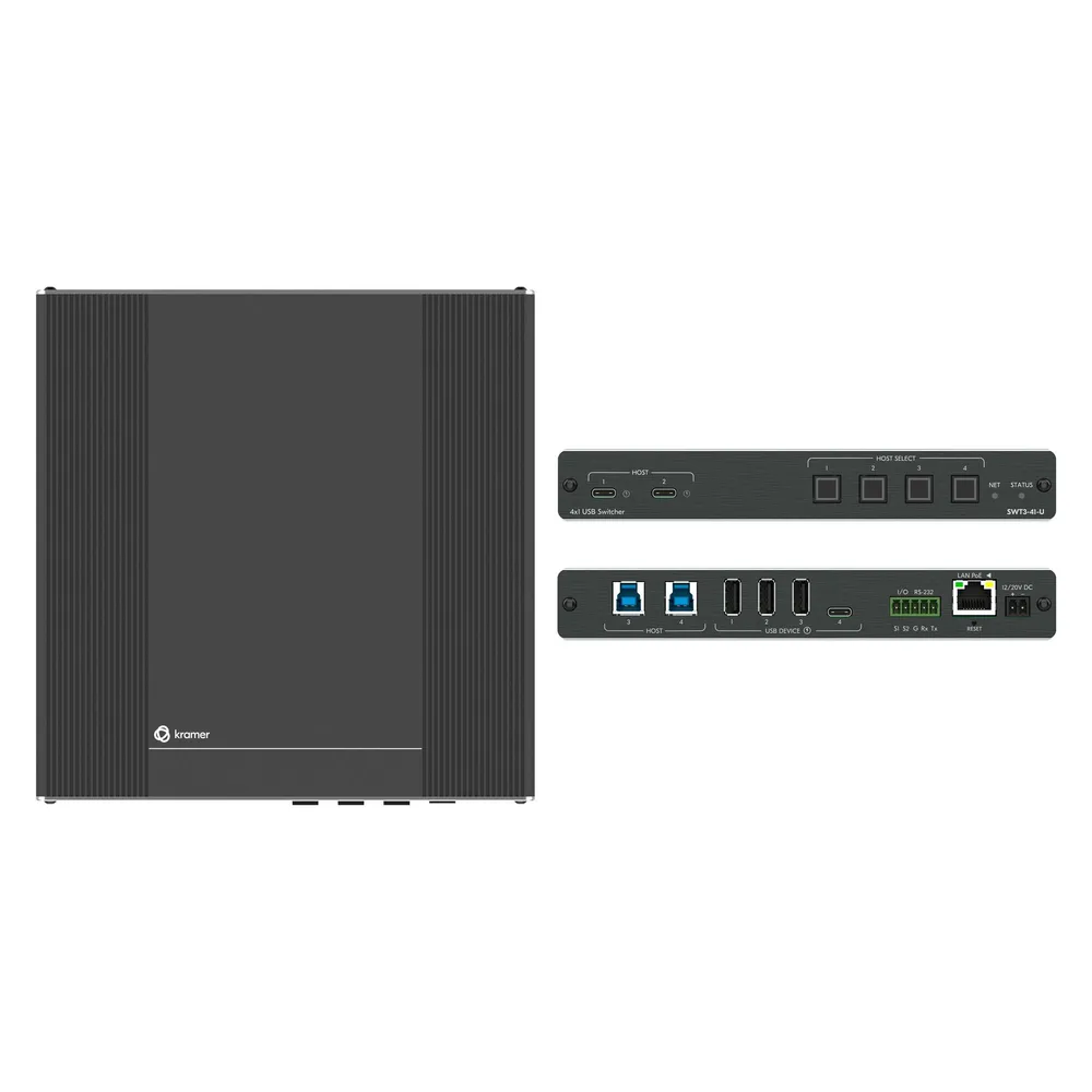 USB Switch Kramer Electronics SWT3-41-U 10 Gbit/s 3x USB-A 2x USB-B 2x USB-C Schwarz
