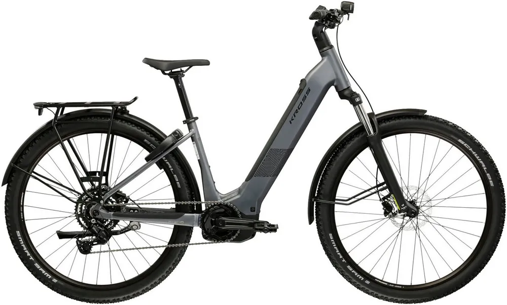 Kross E-Bike ATB Influx Hybrid SUV 2.0 16,7Ah / BOSCH 600 Wh 29" grau 9 Gänge 2026, 9 Gang Shimano CUES U4000 Schaltwerk, Kettenschaltung, Mittelmotor, 600 Wh, BOSCH PERFORMANCE LINE PX 36 V/250 W, Mittelmotor