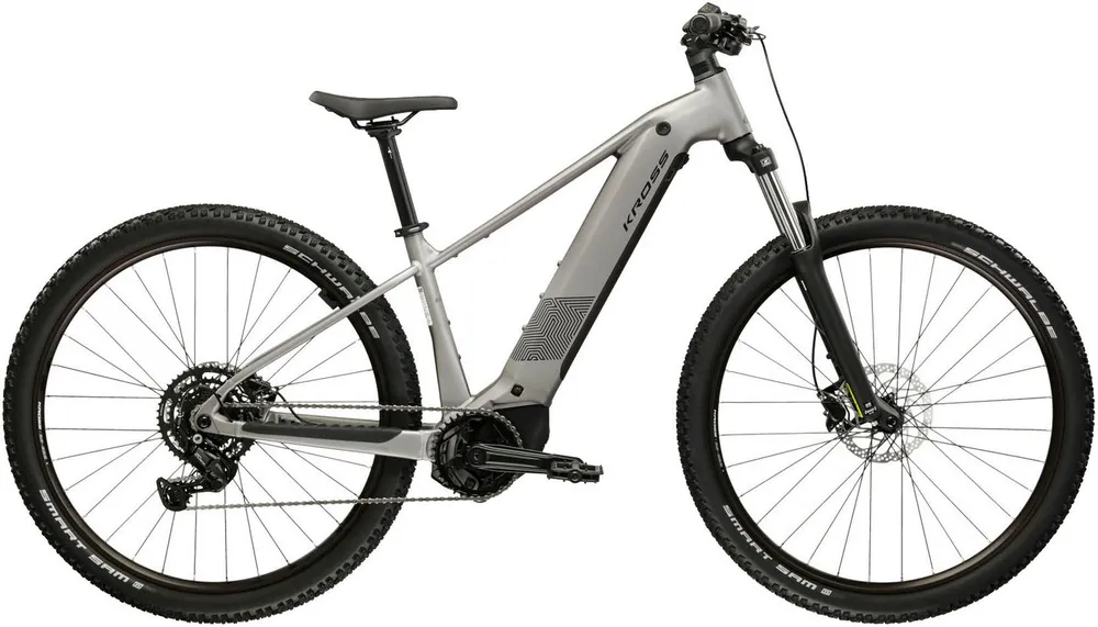 Kross E-Bike Mountainbike Influx Hybrid 2.0 16,7Ah / BOSCH 600 Wh 29" silber 9 Gänge 2026, 9 Gang Shimano CUES U4000 Schaltwerk, Kettenschaltung, Mittelmotor, 600 Wh, BOSCH PERFORMANCE LINE PX 36 V/250 W, Mittelmotor