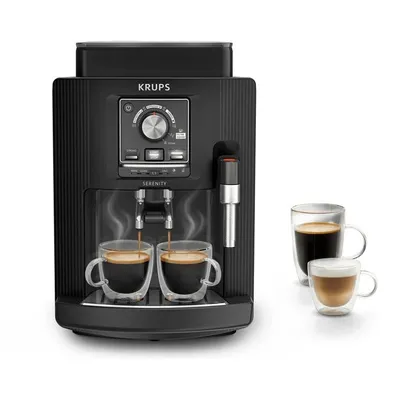 Kaffeevollautomat Krups EA4008 2L integriertes Mahlwerk Dampfdüse 1450W schwarz