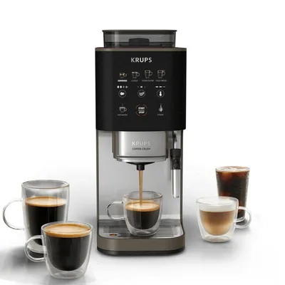 Siebträgermaschine Krups SA403B 15 Bar mit integriertem Mahlwerk 1 Tasse Edelstahl Schwarz