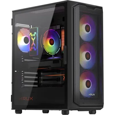 PC-Gehäuse Krux Orona Midi-Tower Mesh Front ARGB Glaspaneel
