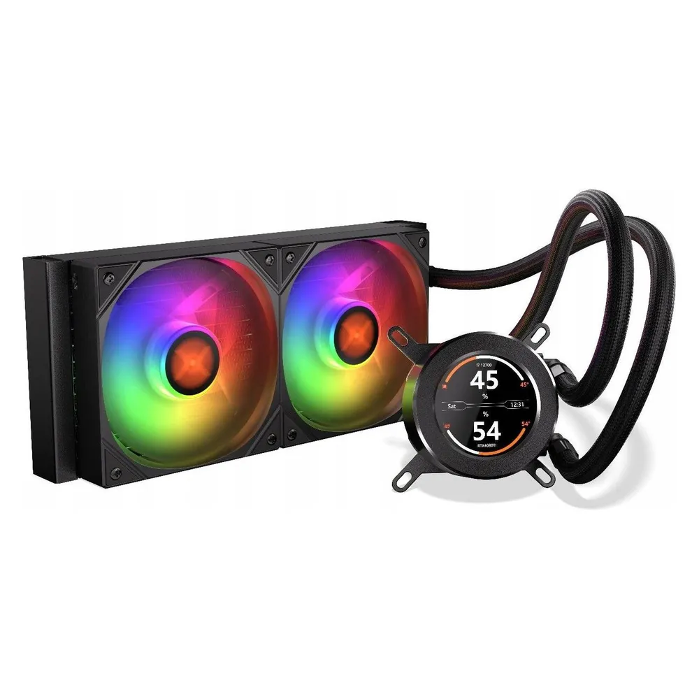 Flüssigkeitskühlung Krux HydroGlance 240 LCD 240mm 2 Lüfter ARGB LCD