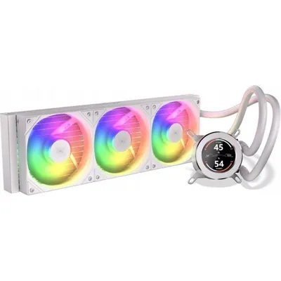 Refrigeración Líquida Krux HydroGlance 360 LCD White 360mm 3 Ventilatoren ARGB