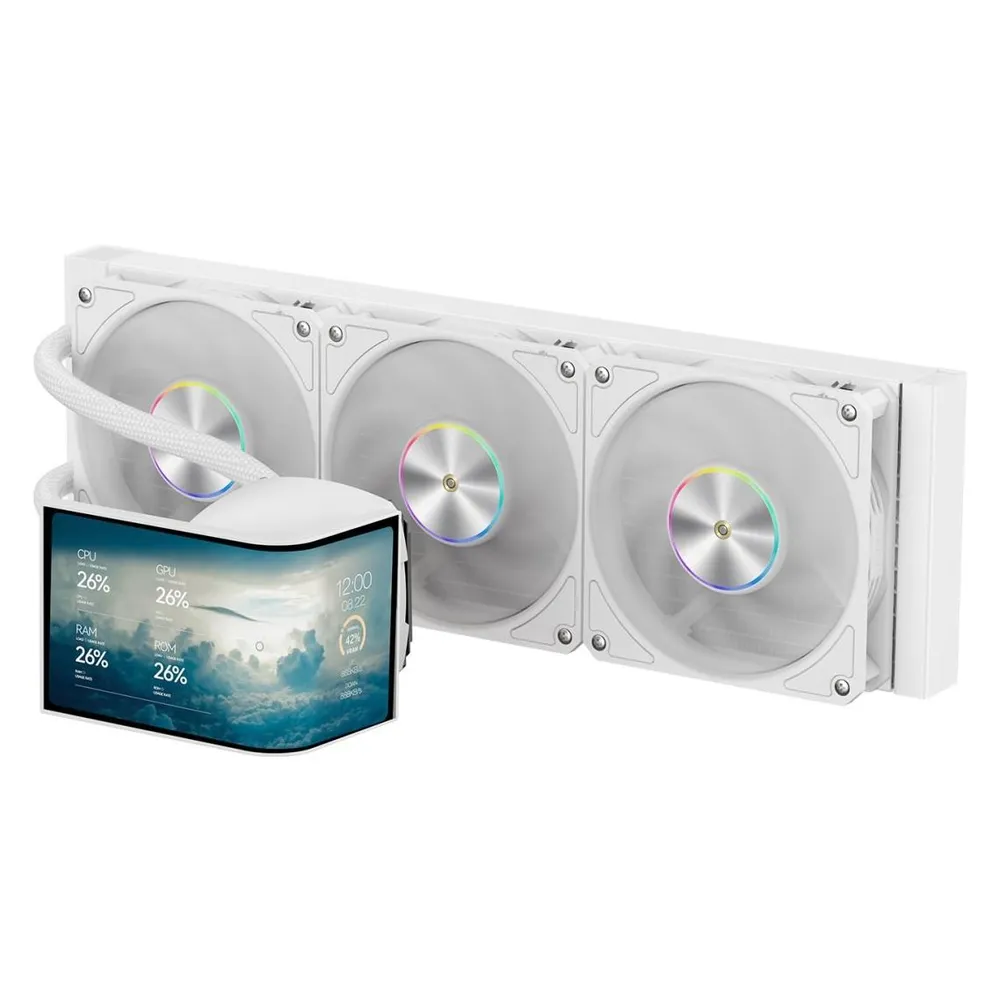 Refrigeración Líquida Krux HydroArc 360 White 360mm 3 Ventilatoren ARGB